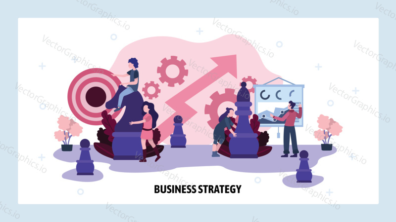 Business strategy and planning concept. Consulting team plan business growth. Vector web site design template. Landing page website illustration.