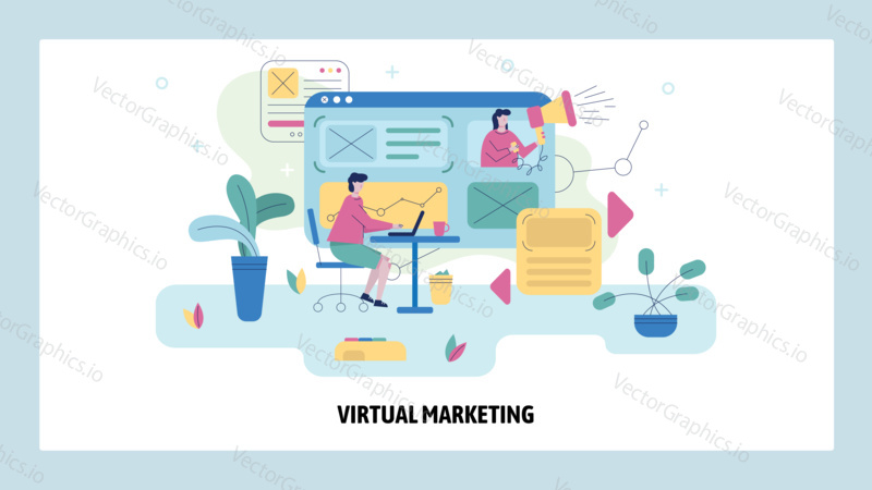 Digital marketing and promotion concept illustration. Business strategy management. Vector web site design template.