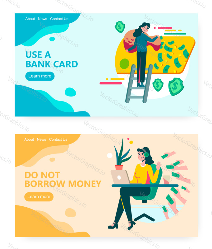 Hiring talented engineer concept illustration. Borrow money, take loan, banking, bank credit card, money offer. Vector web site design template. Landing page website illustration