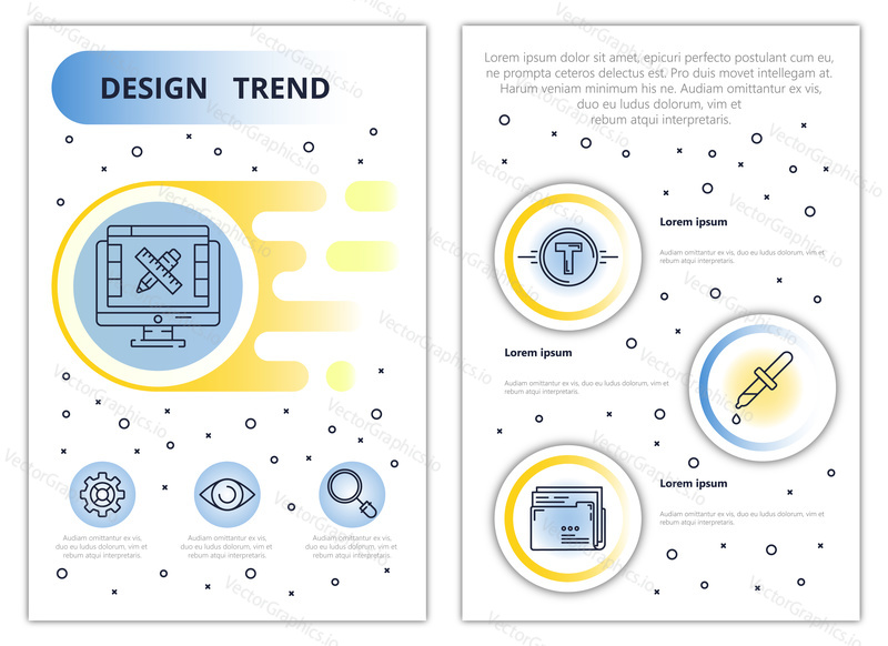 Design trend web banner, poster, flyer, leaflet, brochure template. Vector modern thin line art flat style design illustration.