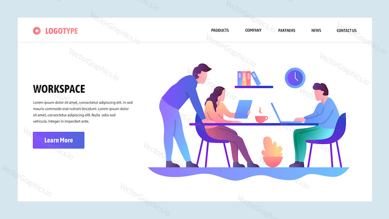 Web site onboarding screens. Office meeting and coworking workplace. Menu vector banner template for website and mobile app development. Modern design linear art flat illustration