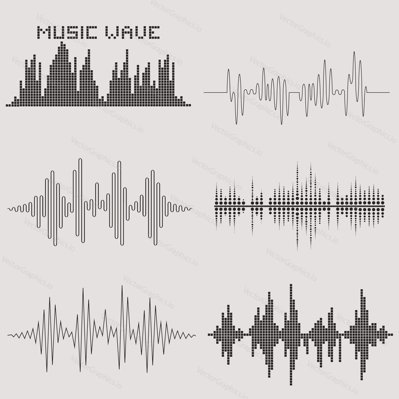 Sound waves and music background. Audio equalizer technology. Vector illustration.