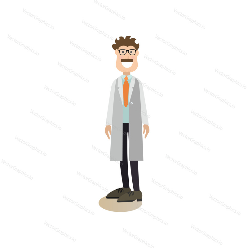 Astronaut training concept vector illustration. Doctor preparing astronaut candidates for being in space. Space people flat style design element, icon isolated on white background.