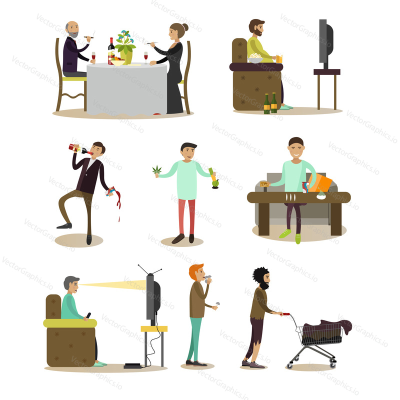 Vector set of people with