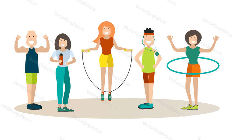 People doing sports vector illustration.