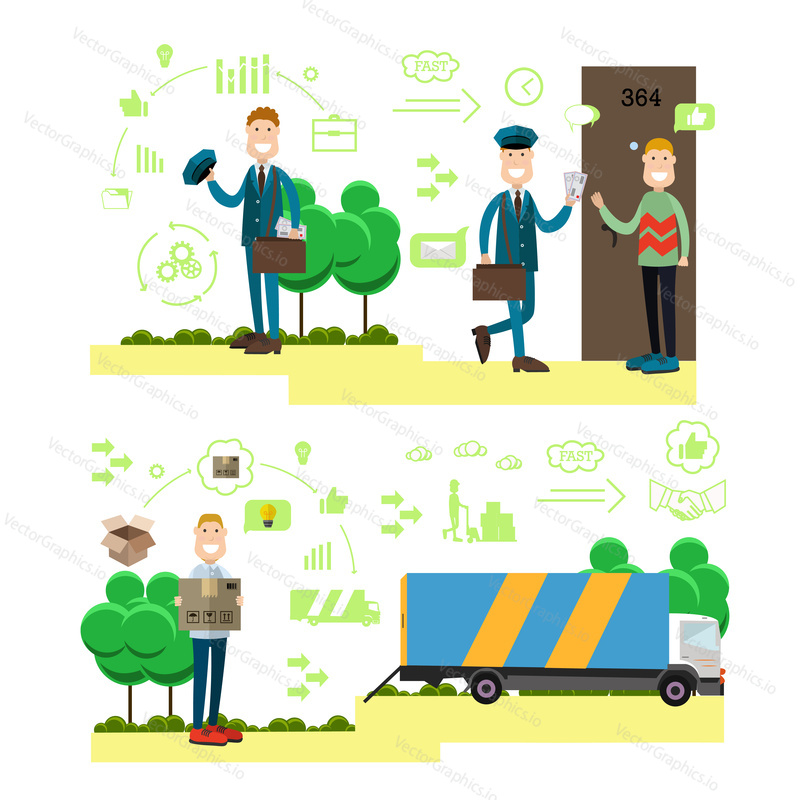 Fast delivery concept vector illustration.