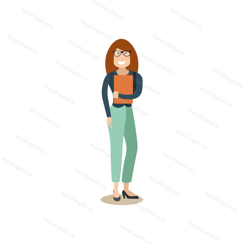 Vector illustration of witness female waiting to provide testimonial evidence in court. Law court people flat style design element, icon isolated on white background.