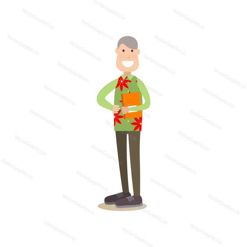 Vector illustration of creator male. Creative team people flat style design element, icon isolated on white background.