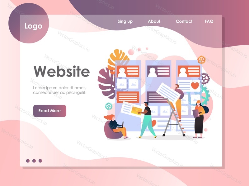 Website creation, maintenance, content and design update services. Vector website template, web page and landing page design for web site and mobile site development.