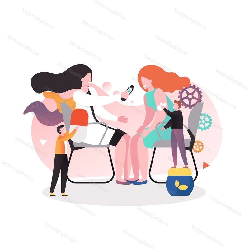 Dermatology diagnosis and treatment of skin conditions and diseases vector concept for web banner, website page with male and female characters patient and doctors.