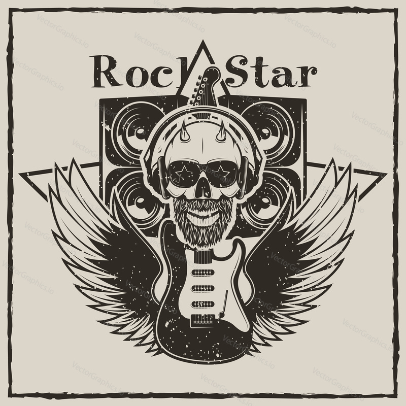 Rock Star vintage grunge design