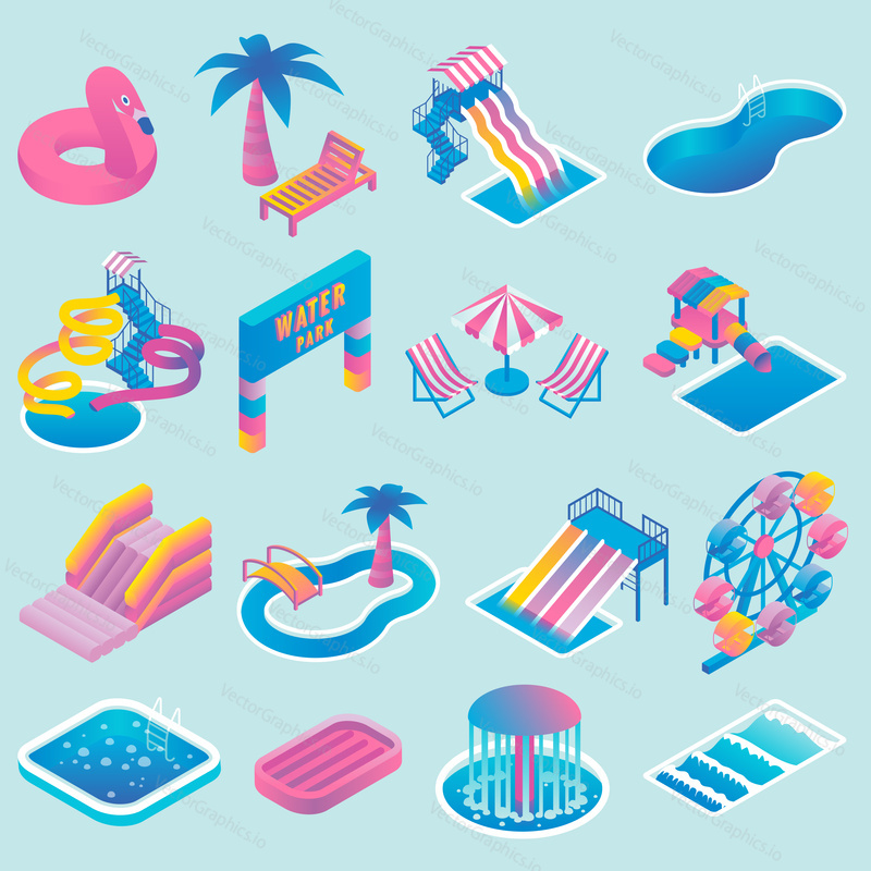 Water park vector colored icon