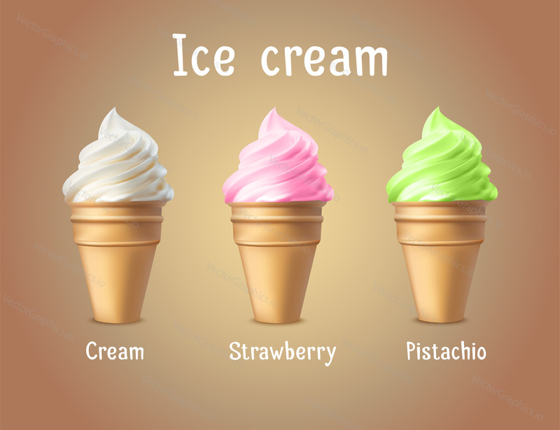 Ice Cream products ad. Vector