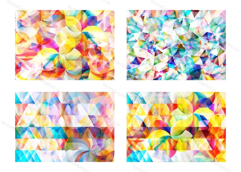 Modern abstract geometric polygonal and circle vector background set.
