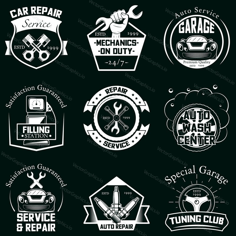 Car service badge label logo