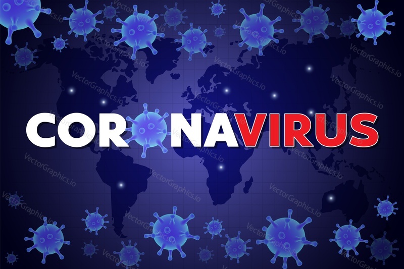 Virus epidemic 2020 vector poster. Coronavirus respiratory disease prevention and awareness. Corona virus pathogen germ background. Medical banner template