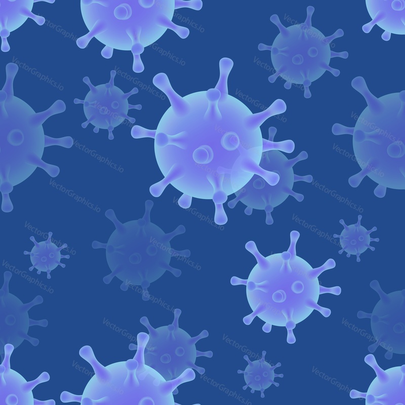 Virus epidemic 2020 vector poster. Coronavirus respiratory disease prevention and awareness. Corona virus pathogen germ background. Medical banner template
