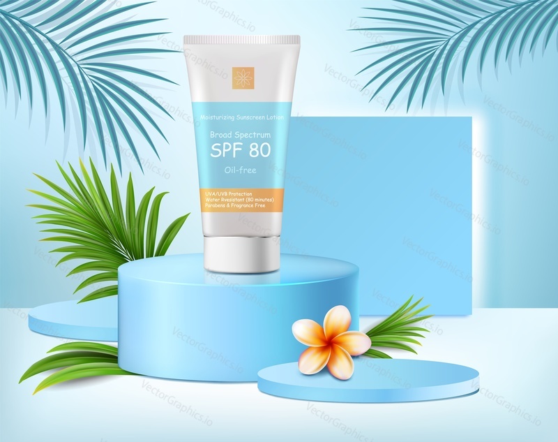 Sunscreen packaging tube on round