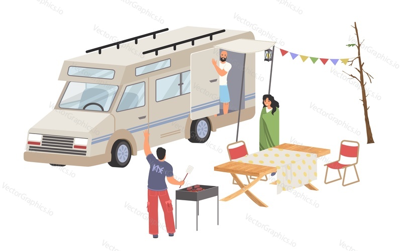 People enjoy auto camping flat