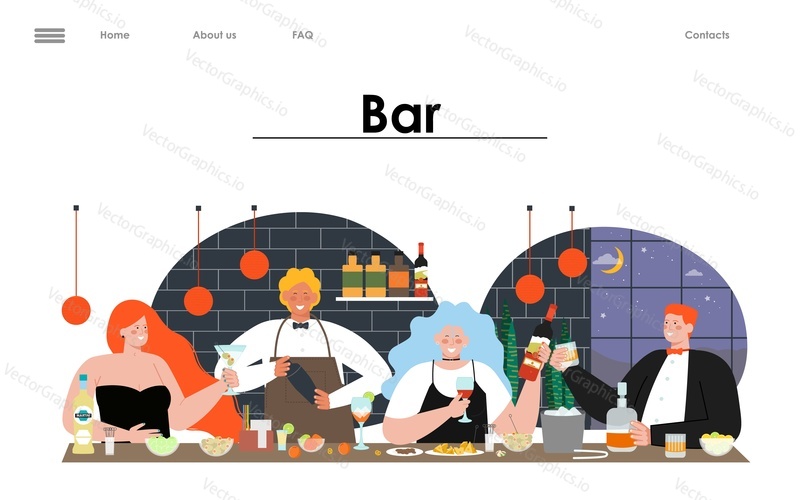 Landing page vector for bar
