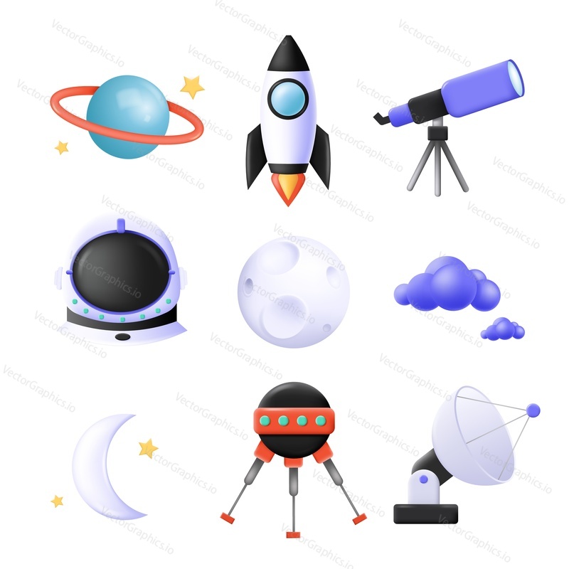 Space and science icon set