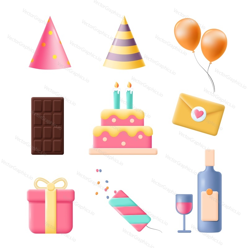 Birthday party icon vector isolated