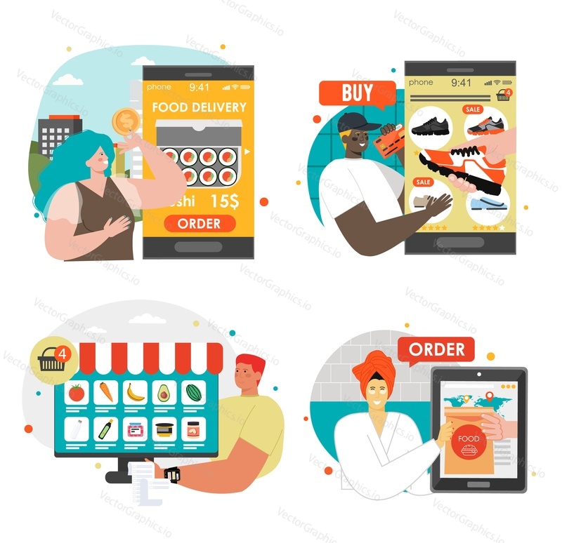 Food, clothes and purchases online