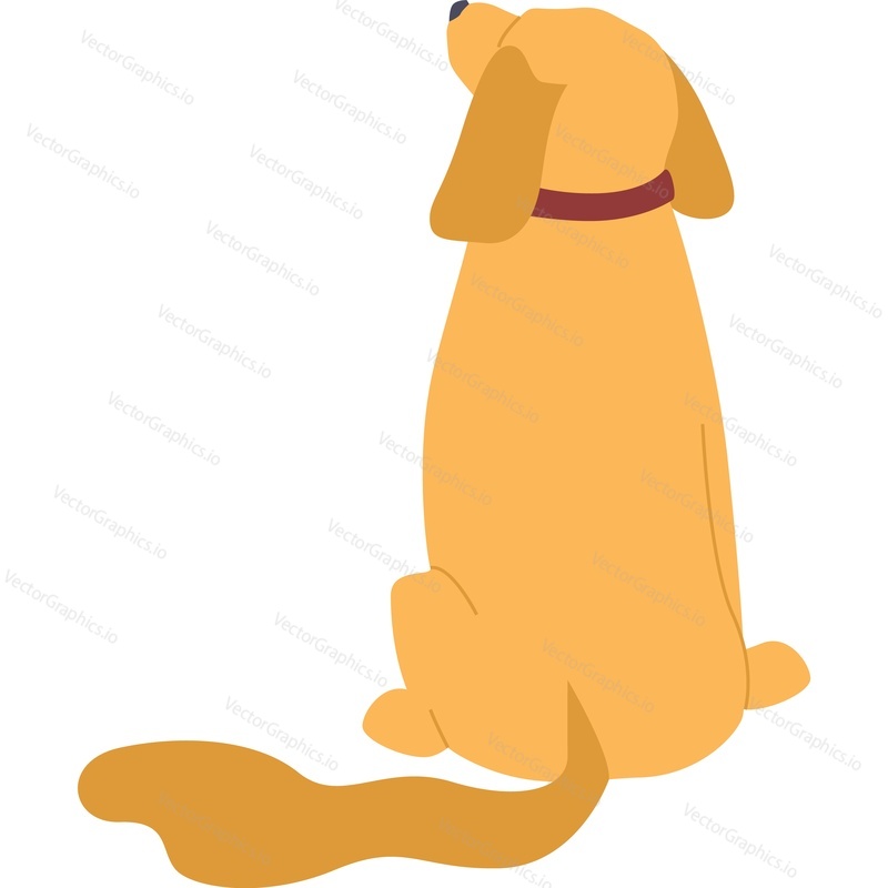 Dog waiting for owners vector icon isolated on white background