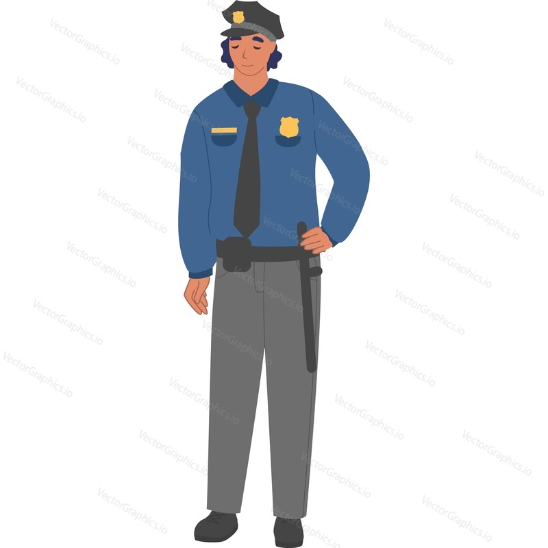 Police officer vector icon isolated on white background