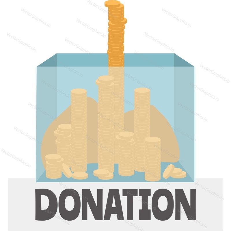 Money donation box vector icon isolated on white background