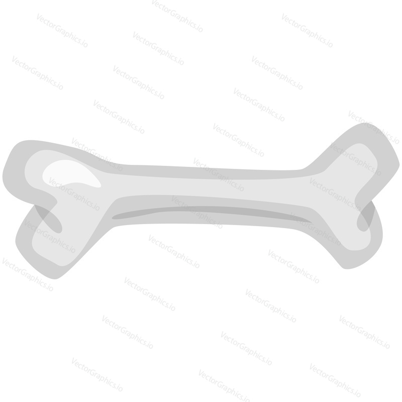 Bone vector icon. Dog pet food or toy illustration. Halloween skeleton props isolated on white background