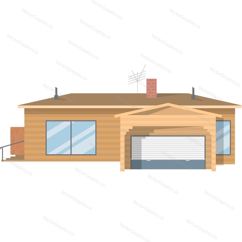 House with garage vector icon isolated on white background