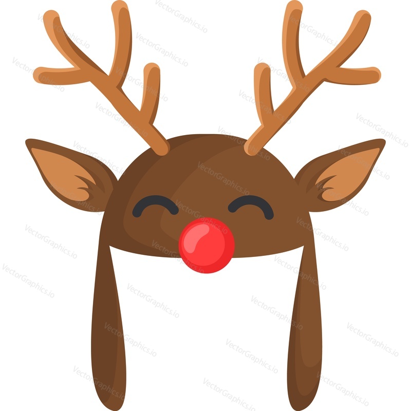 hat reindeer headband vector icon isolated on white background.