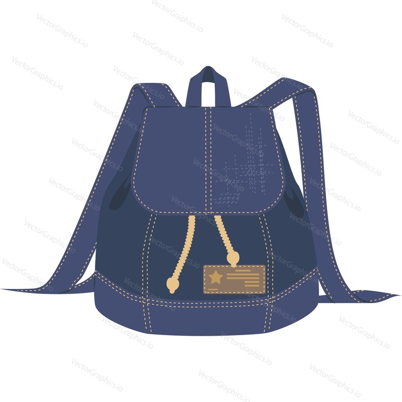 Women denim trendy fashion backpack vector icon isolated on white background.