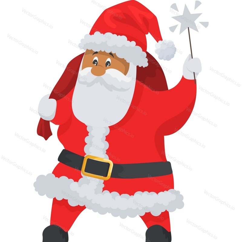 Santa Claus character vector icon isolated on white background.
