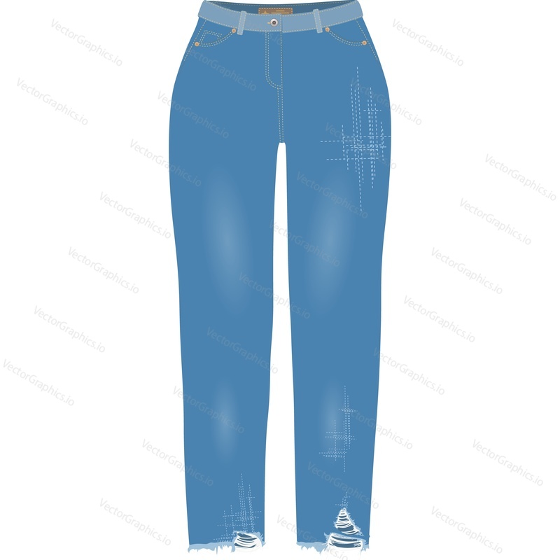 Женские джинсовые брюки векторный значок, изолированный на белом фоне.