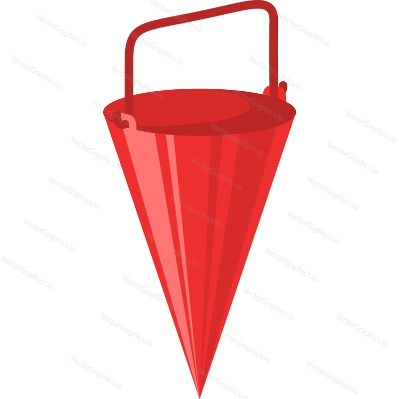 Cone bucket firefighter equipment vector icon isolated on white background