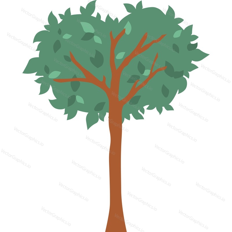 Green tree vegetation vector icon isolated on white background