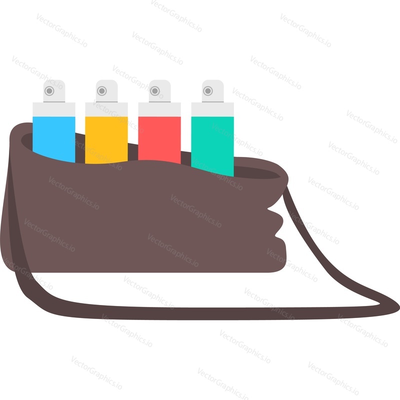 Bag with spray paints can vector icon isolated on white background