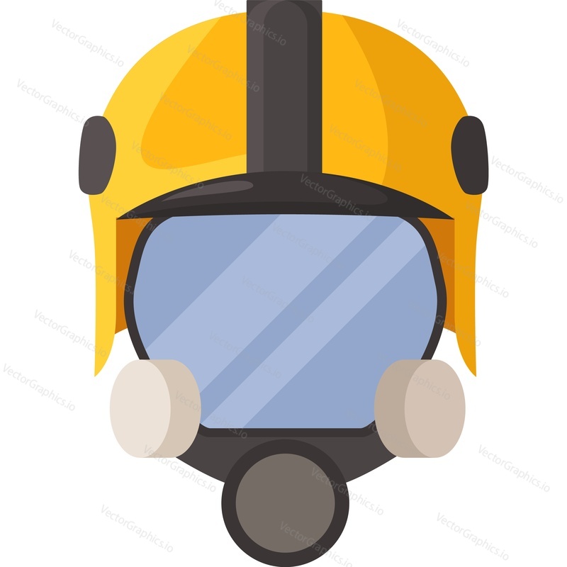 Векторный значок маски шлема пожарного, изолированный на белом фоне