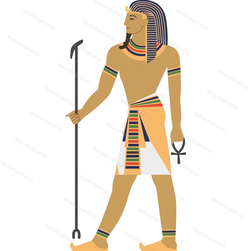 векторная иконка древнеегипетского бога, изолированная на белом фоне, концепция иерархии в Египте.