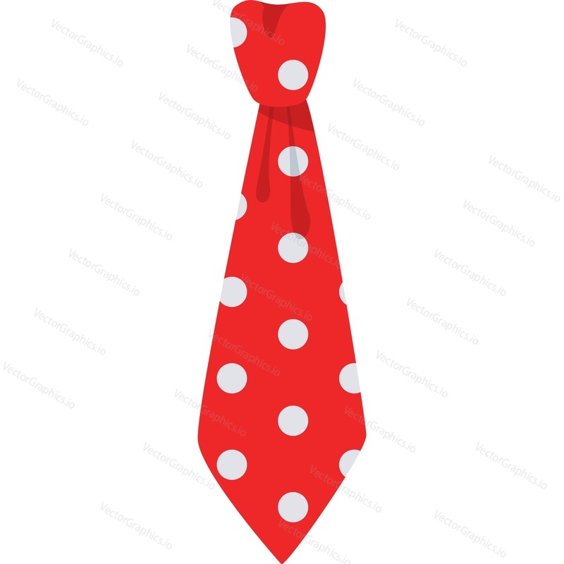 Red necktie for Christmas and New Year party celebration vector icon isolated on white background.