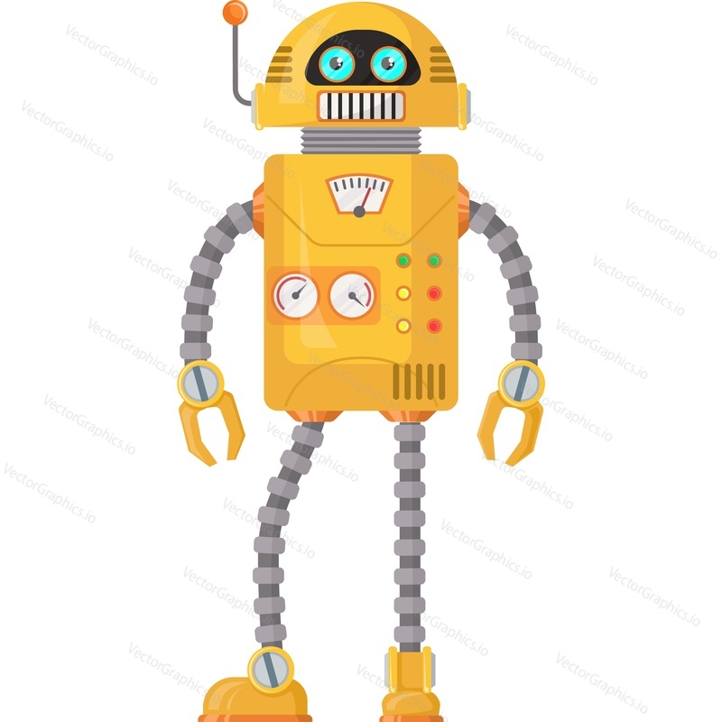 Robot helper vector icon isolated on white background