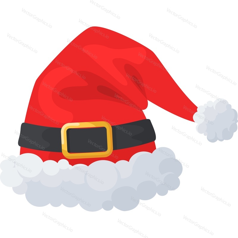 Santa Claus hat vector icon isolated on white background.