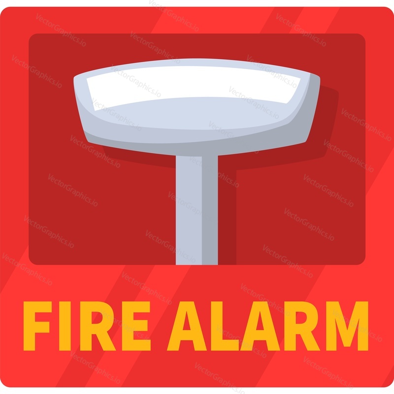 Fire alarm vector icon isolated on white background