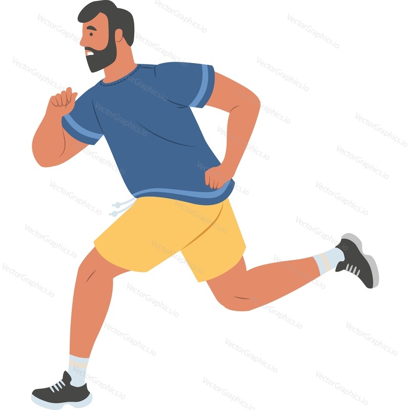 Man running fast rushing vector icon isolated on white background