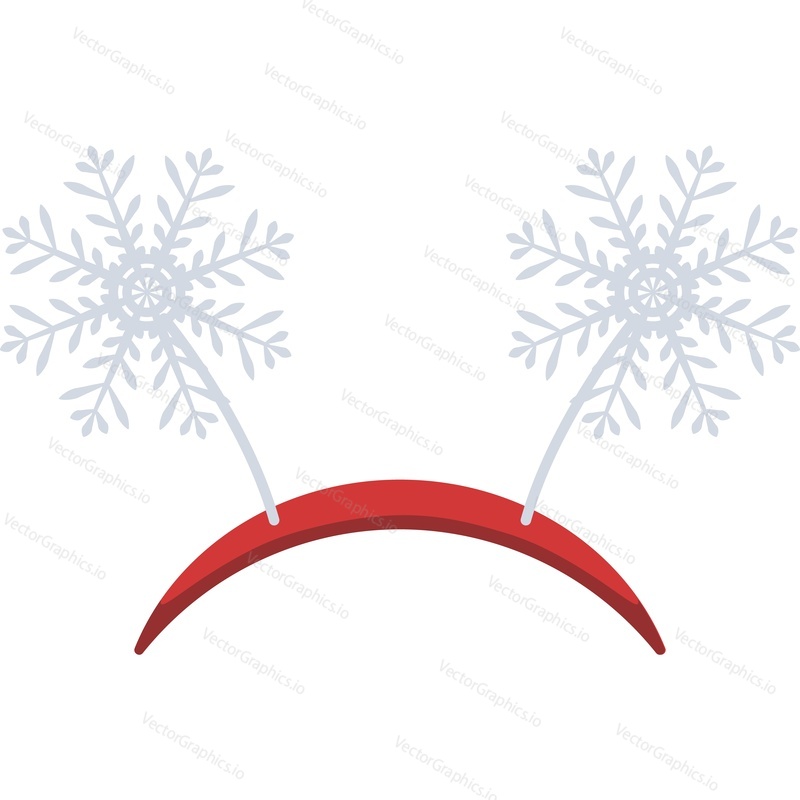 Повязка на голову со снежинками для празднования Рождества и Нового года векторная иконка, изолированная на белом фоне.