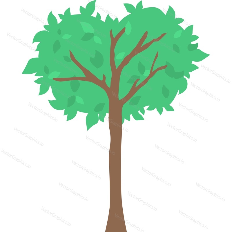 Green tree plant vector icon isolated on white background