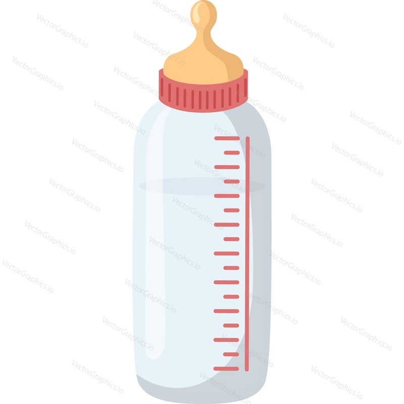 Векторная иконка детской бутылочки для кормления, изолированная на белом фоне