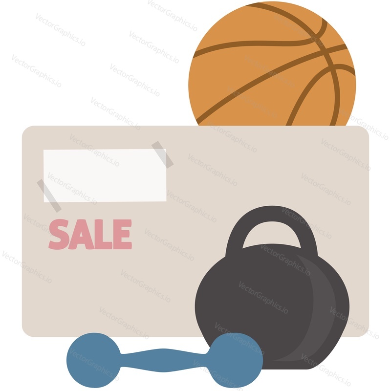 Sport equipment sale vector icon isolated on white background